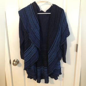 L Baciano Crochet Detail Knit Cardigan